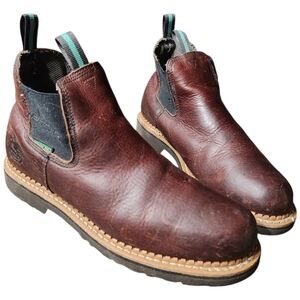 Georgia Boot Romeo GR500 Leather Brown Waterproof Work Shoes 10.5 W
